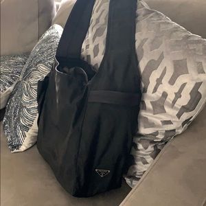 Black Canvas PRADA Crossbody Bag